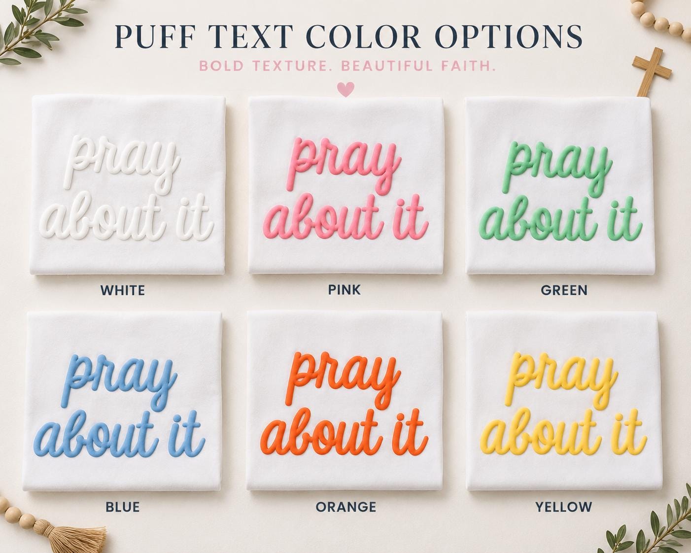 3D Puff Vinyl Pray About It | Christian Tank Top |  Faith Shirt | Womens Summer Tank | Bible Verse Apparel | Gift for Her