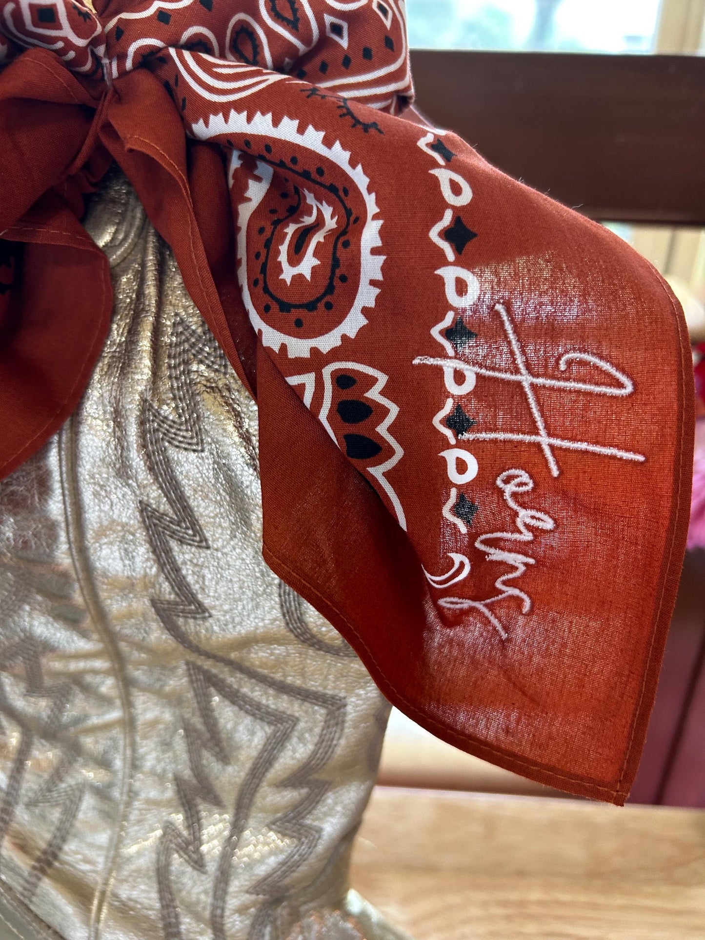 CUSTOM - Boot Bandana | Game Day Boot Bow | Western Scarf | College Football | Sorority Style | Concert Outfit Trend - bachelorette gift