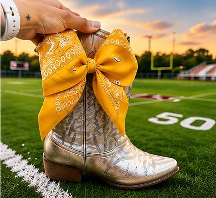 CUSTOM - Boot Bandana | Game Day Boot Bow | Western Scarf | College Football | Sorority Style | Concert Outfit Trend - bachelorette gift