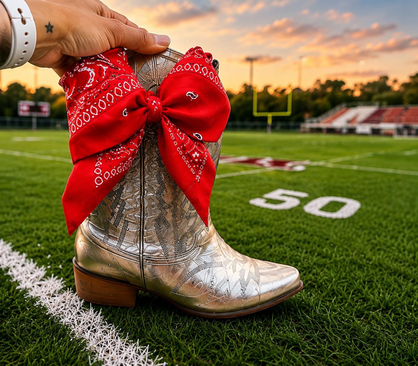 CUSTOM - Boot Bandana | Game Day Boot Bow | Western Scarf | College Football | Sorority Style | Concert Outfit Trend - bachelorette gift