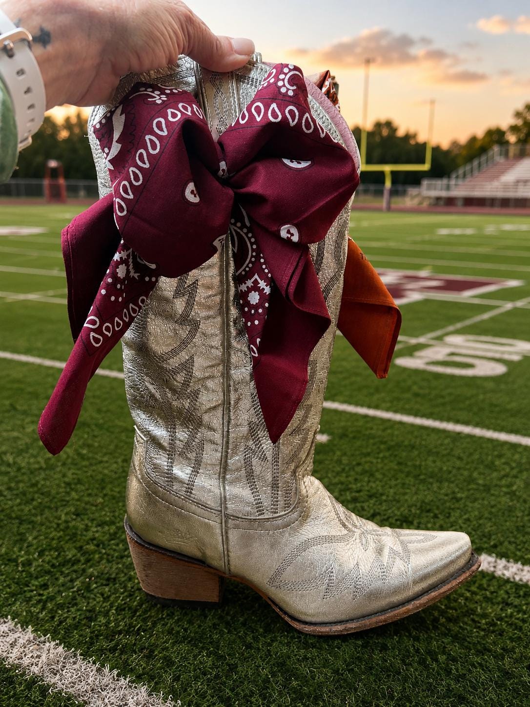 CUSTOM - Boot Bandana | Game Day Boot Bow | Western Scarf | College Football | Sorority Style | Concert Outfit Trend - bachelorette gift