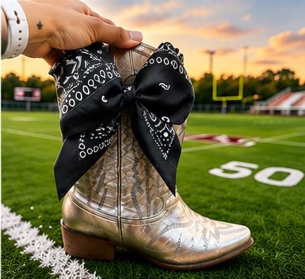 CUSTOM - Boot Bandana | Game Day Boot Bow | Western Scarf | College Football | Sorority Style | Concert Outfit Trend - bachelorette gift