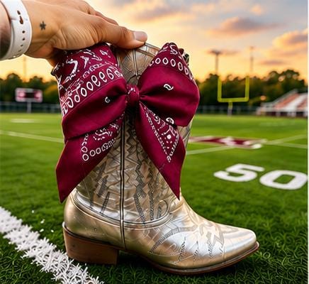 CUSTOM - Boot Bandana | Game Day Boot Bow | Western Scarf | College Football | Sorority Style | Concert Outfit Trend - bachelorette gift