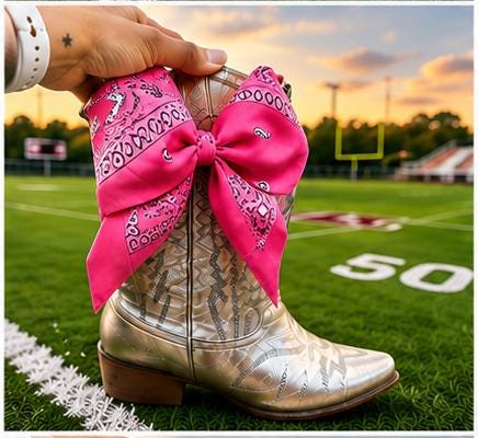 CUSTOM - Boot Bandana | Game Day Boot Bow | Western Scarf | College Football | Sorority Style | Concert Outfit Trend - bachelorette gift