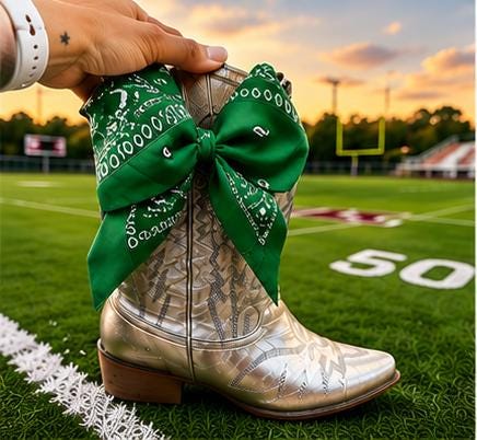 CUSTOM - Boot Bandana | Game Day Boot Bow | Western Scarf | College Football | Sorority Style | Concert Outfit Trend - bachelorette gift
