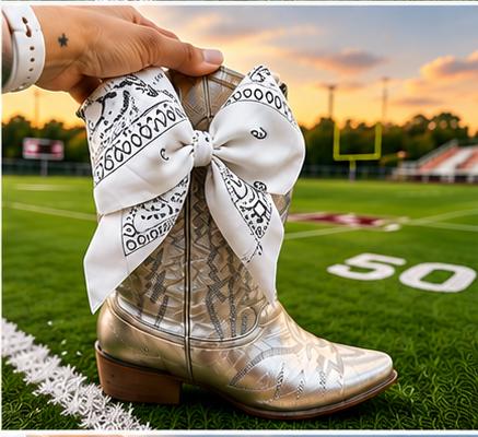CUSTOM - Boot Bandana | Game Day Boot Bow | Western Scarf | College Football | Sorority Style | Concert Outfit Trend - bachelorette gift