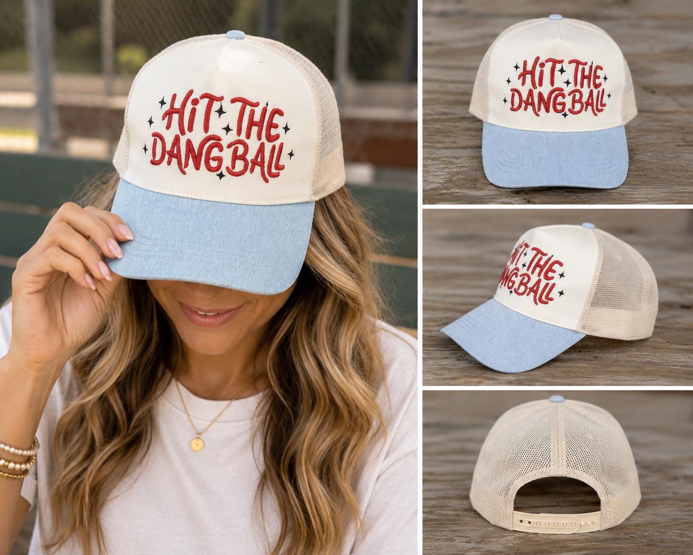 Embroidered Hit the Dang Ball Hat, 3 D Puff Softball Mom Hat, Baseball Mom - Trucker Hat, Game Day Hat, Ballpark Hat, Sports Mom Gift