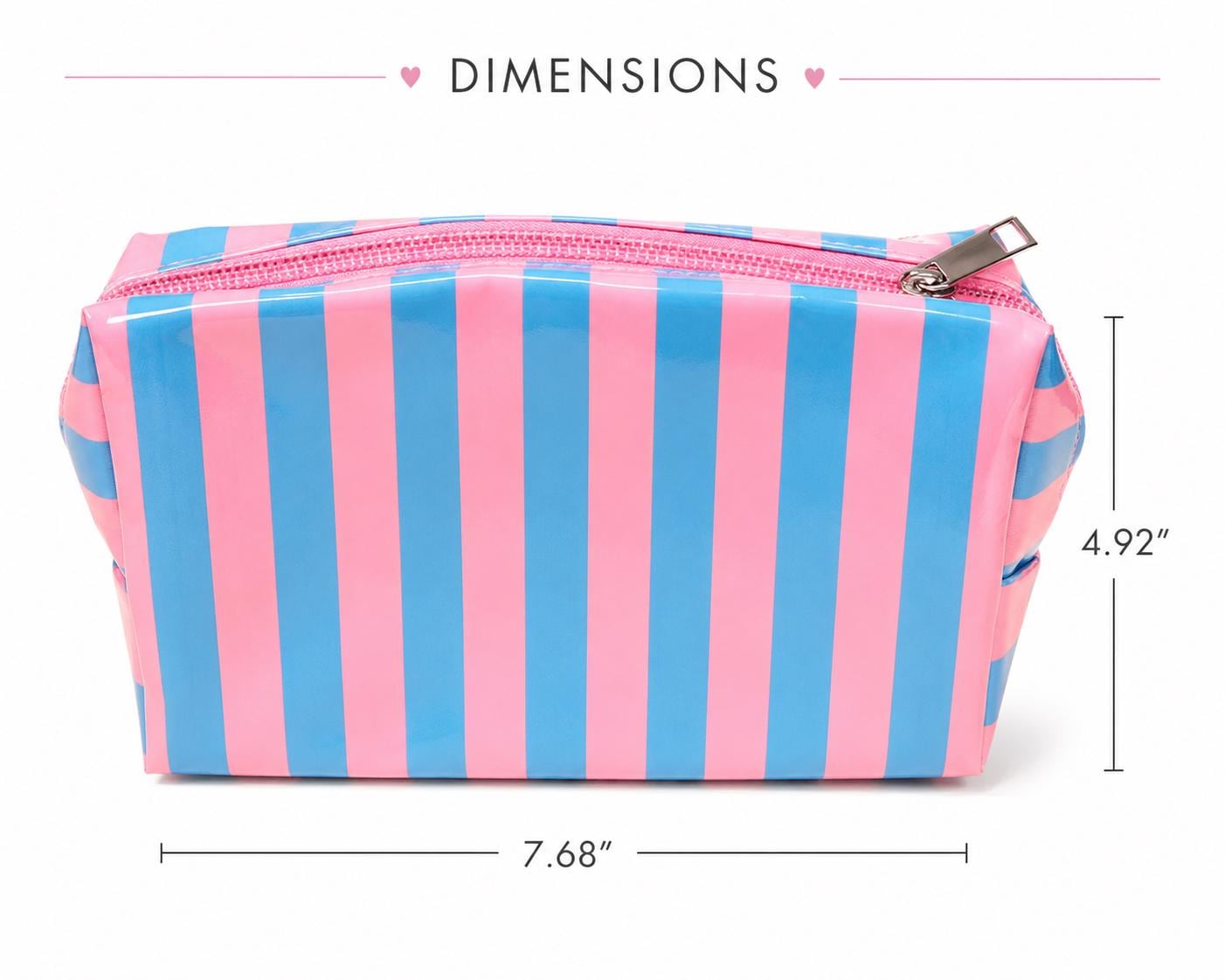 Personalized Striped Cosmetic Bag | pencil bag- Custom Makeup Bag | Monogram Travel Pouch | Bridesmaid Gift - back to school - pencil case