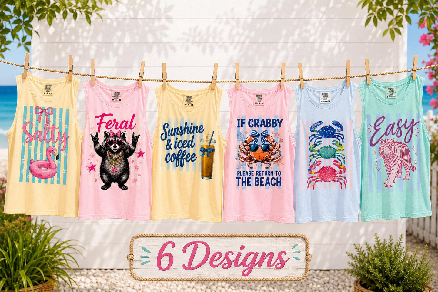 Summer - fresh designs - Comfort Colors- Tank Top | Summer Graphics Tank | Beach Tank | Christian Tank | Coffee Tank | Cute Womens Tank Top