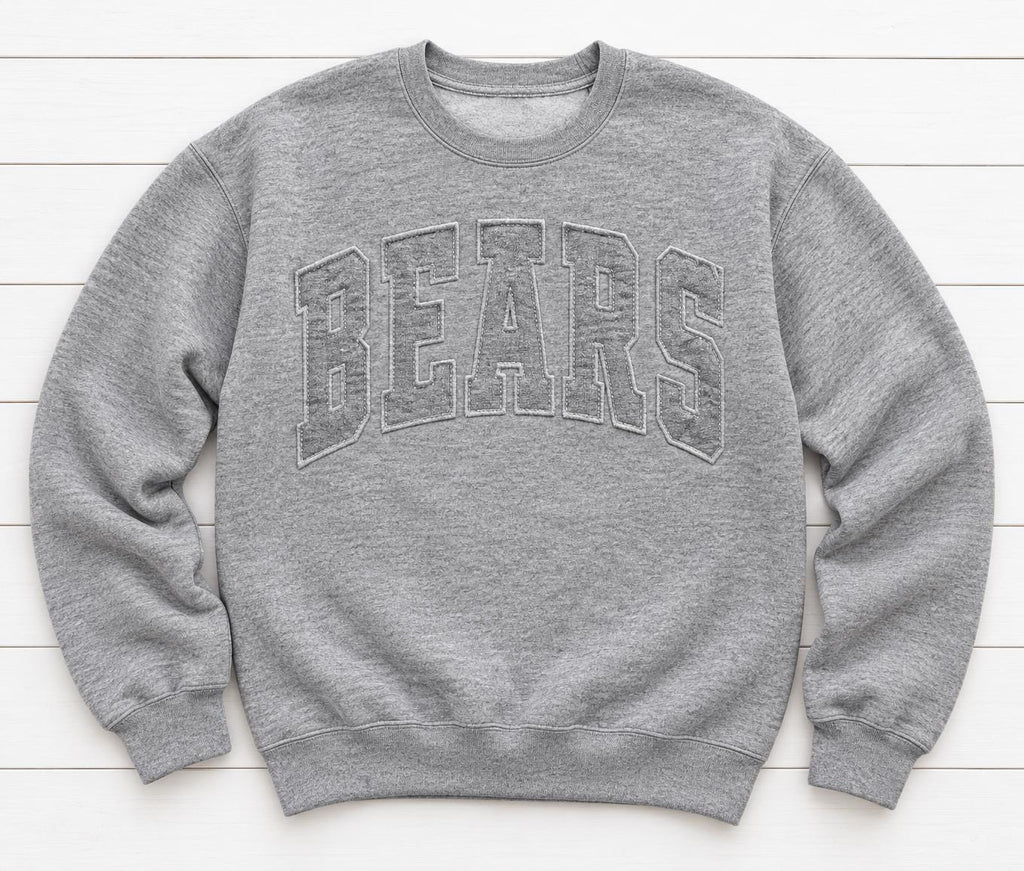 Custom Spirit Wear Sweatshirt, Gray Tone on Tone Team Crewneck, Custom School Name Sweatshirt, Game Day Gift - vintage - Worn in look