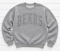 Custom Spirit Wear Sweatshirt, Gray Tone on Tone Team Crewneck, Custom School Name Sweatshirt, Game Day Gift - vintage - Worn in look