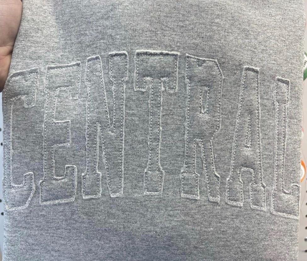 Custom Spirit Wear Sweatshirt, Gray Tone on Tone Team Crewneck, Custom School Name Sweatshirt, Game Day Gift - vintage - Worn in look