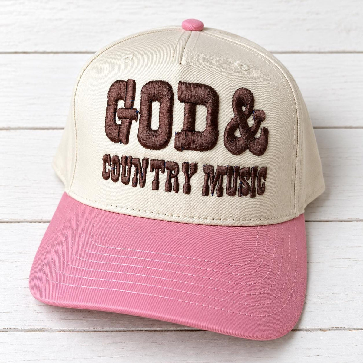 Christian Faith - concert hat - Country Music Hat, God & Country Music Cap, Pink Western Hat, Farm chores - raised embroidery- puffy foam