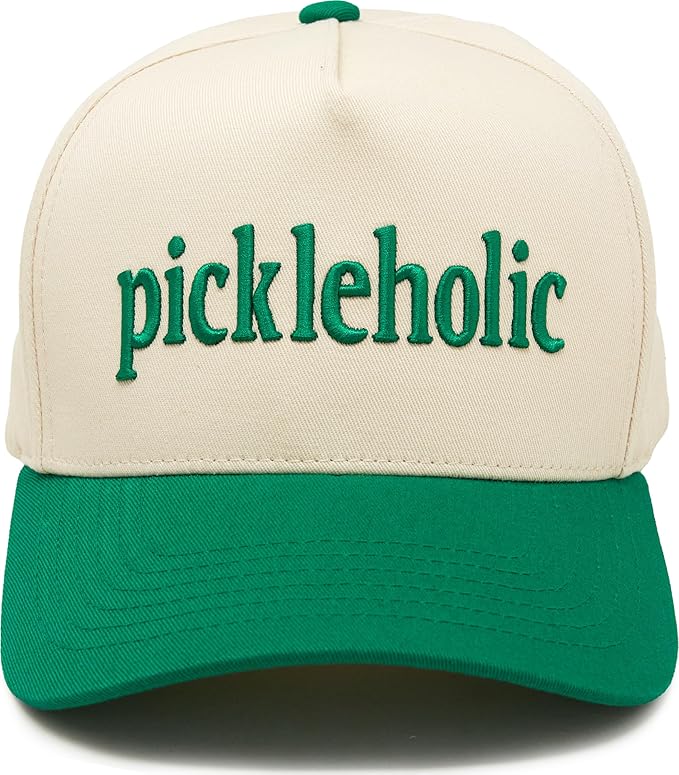 Pickleholic 3D puff embroidered green hat