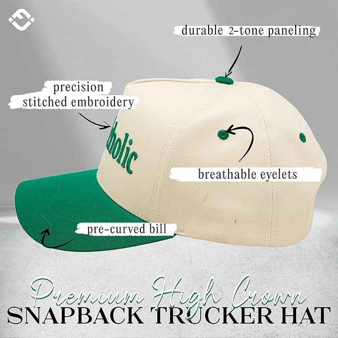 Pickleholic 3D puff embroidered green hat