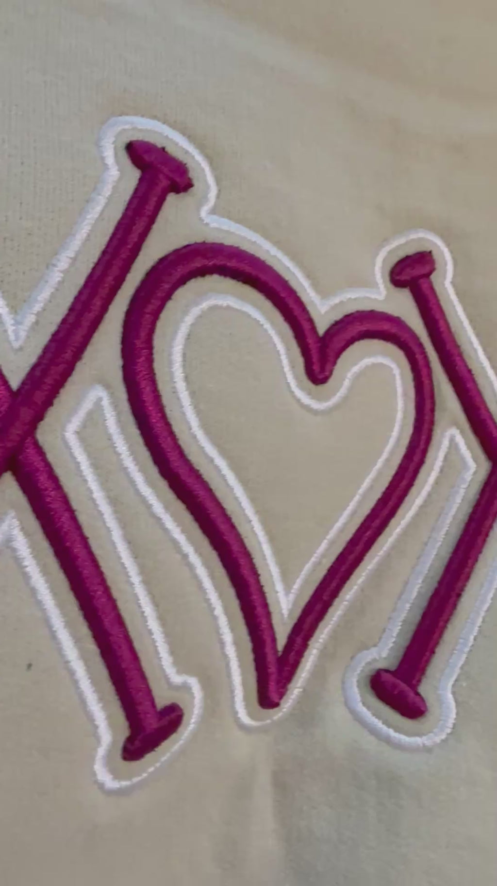 XOXO puff embroidery