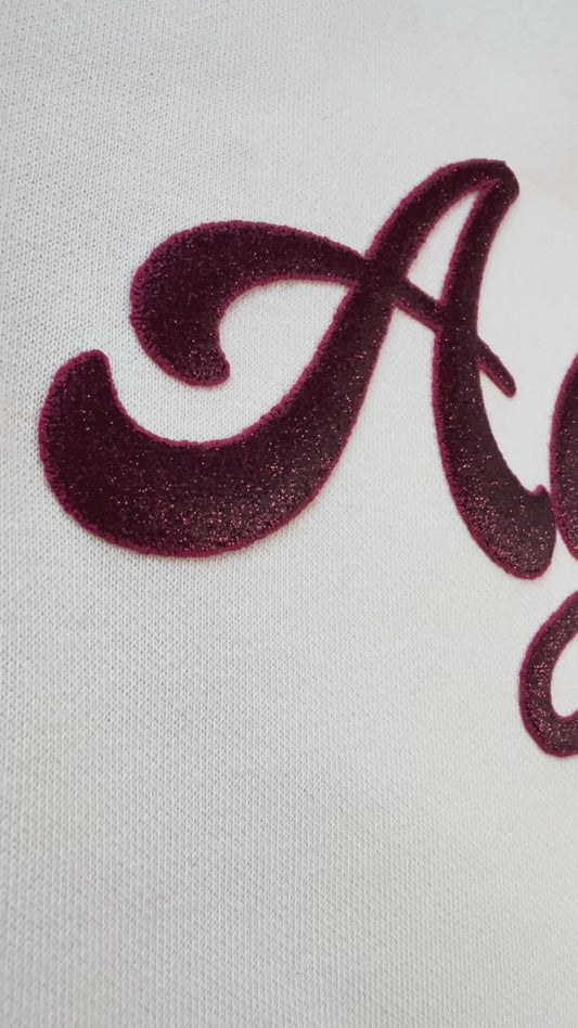 Aggie 3D puff Glitter Vinyl Sweatshirt