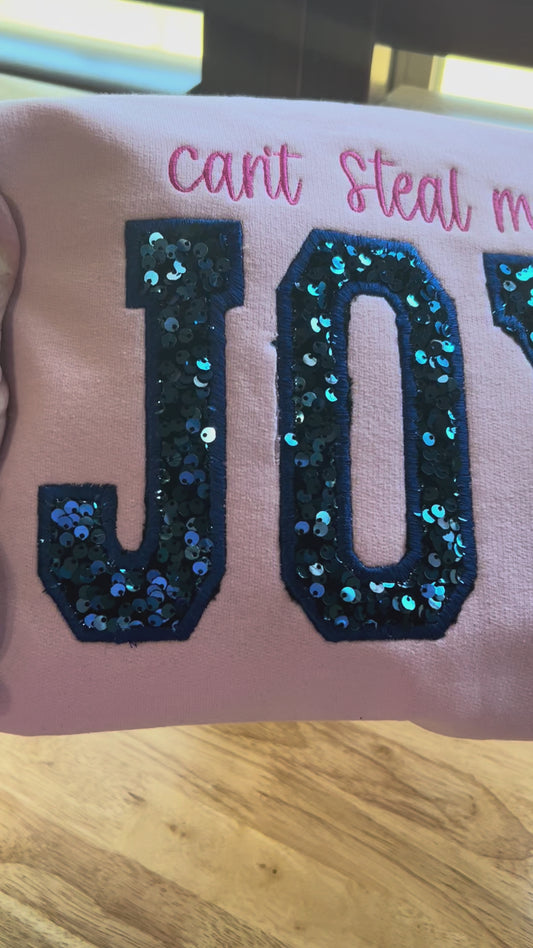 Can’t Steal My Joy Blue Sequin appliqué