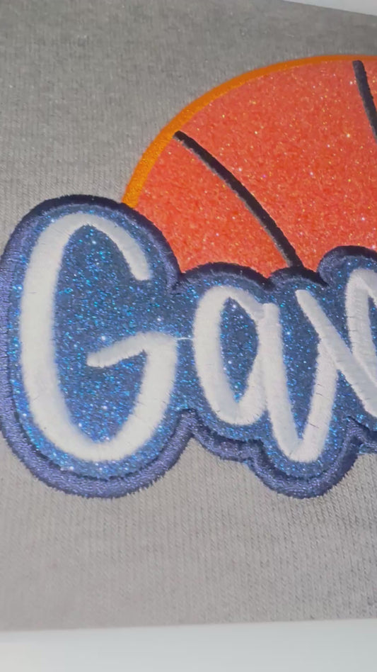 Double Glitter Basketball Game Day Sweatshirt