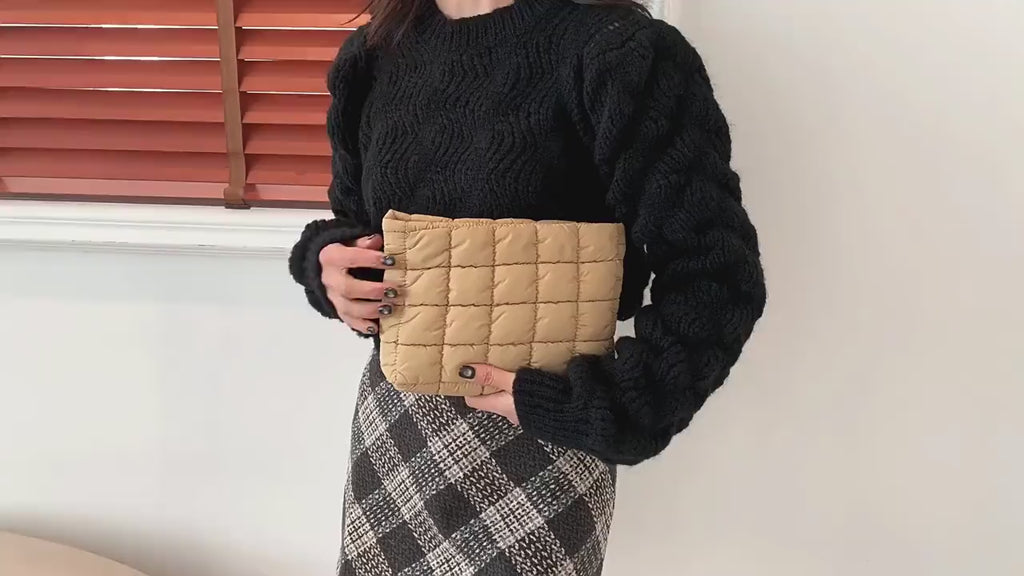 CUSTOM*****Large quilted Puff pouch CLUTCH